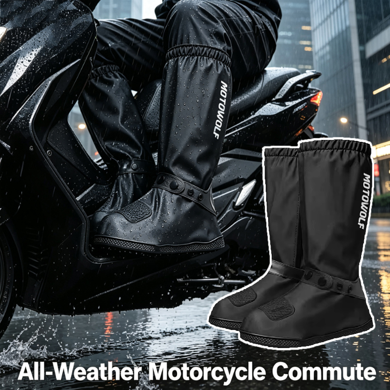 Cycling Shoes For Commute - Cubrezapatos impermeables reutilizables para motocicleta, bicicleta,