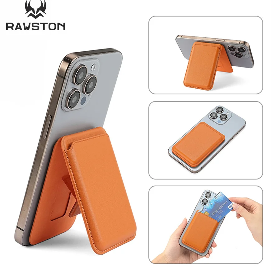 Kickstand Adjustable - Funda tipo billetera de cuero magnética